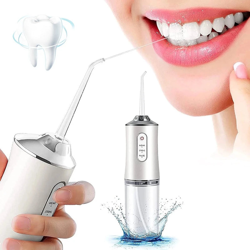 Irrigador Oral 220ml Com Fio Dental Recarregável Portátil